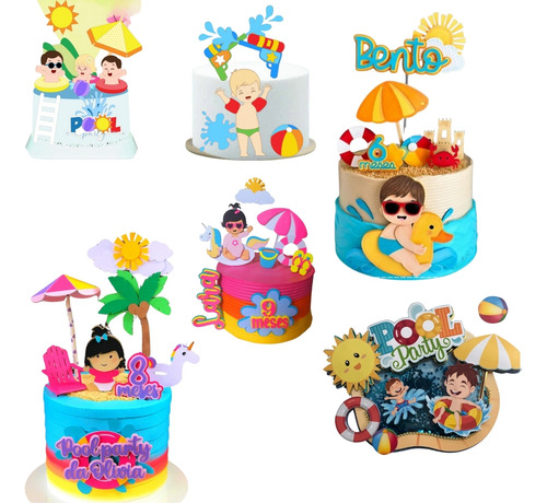 Arquivo Digital Topper Pool Party 38 Temas Mod1