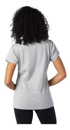 Camiseta New Balance Essentials Stacked Para Mujer-gris
