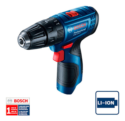 Furadeira martelete parafusadeira sem fio de 10mm Bosch GSB 120-LI SOLO com caixa de papelão
