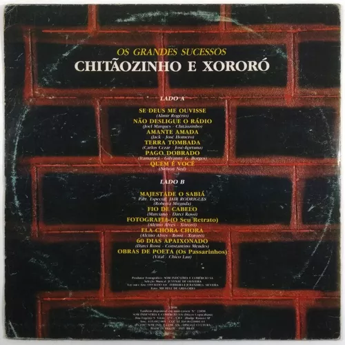 Disco de Vinil 60 Dias Apaixonado - Chitãozinhpo e Xororó