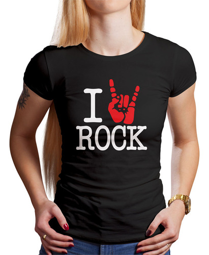 Polo Dama I Love Rock (d0790 Boleto.store)