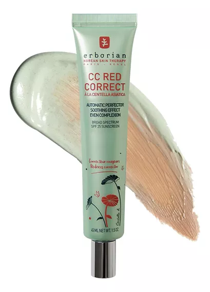 Erborian Cc Cream Red Correct Base Maquillaje Coreana 45 Ml