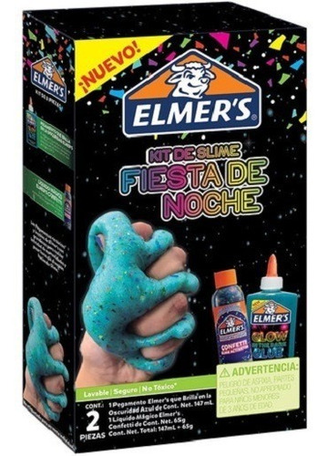 Kit Slime Elmer´s Fiesta De Noche 2 Piezas No Toxico Lavable