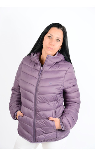 Campera Puffer Mujer Inflable Abrigada Con Capucha Atomik.