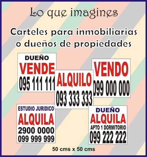 Carteles Alquiler Venta Inmobiliarias Y Dueño De Propiedad