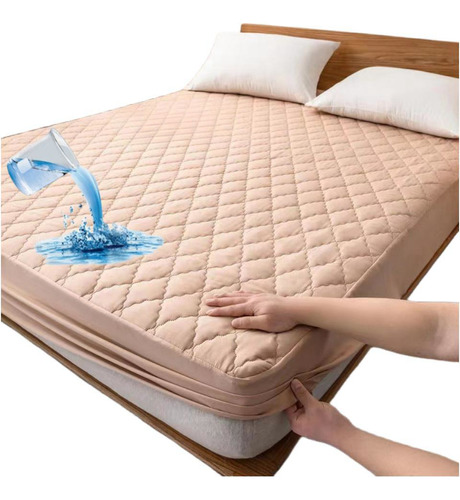 Funda De Cama Impermeable Acolchada En Algodón Lavable D