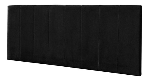 Cabeceira Painel Cama Viúva 120 Cm Vitória Suede Preto