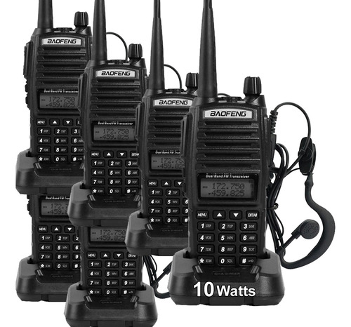 Kit X 6 Handy Baofeng Uv82 Walkie Talkie Vhf Uhf 10watts