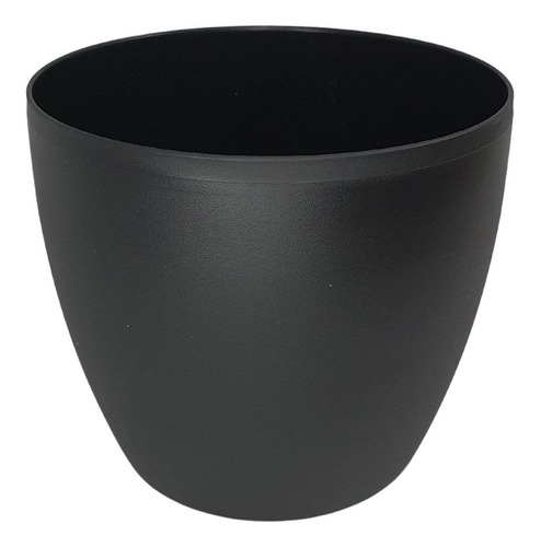 Vaso Cachepo De Mesa Oxford Redondo 15x12cm Para Orquídea Cor Preto