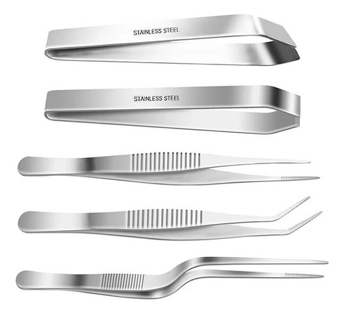 Juego De 5 Pinzas De Precisión Para Cocinar De Acero Inoxida