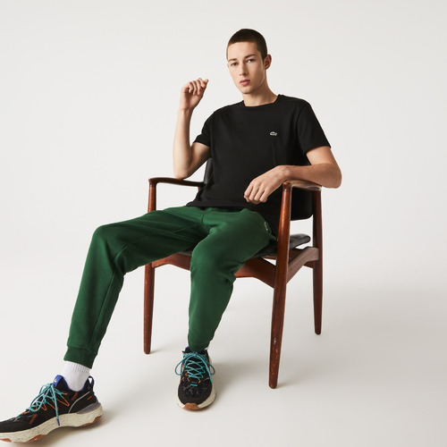 Imagen 5 de 6 de Remera Lacoste Para Hombre Cuello Redondo Corte Normal Negro