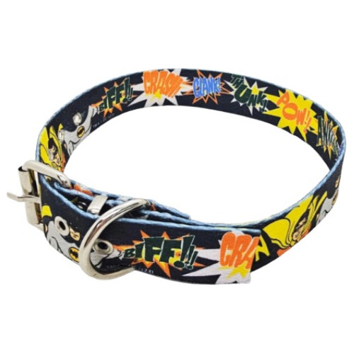 Collar Para Mascotas Y Perros - Dc Comic - Licencia Color Batman Tamaño Del Collar Único