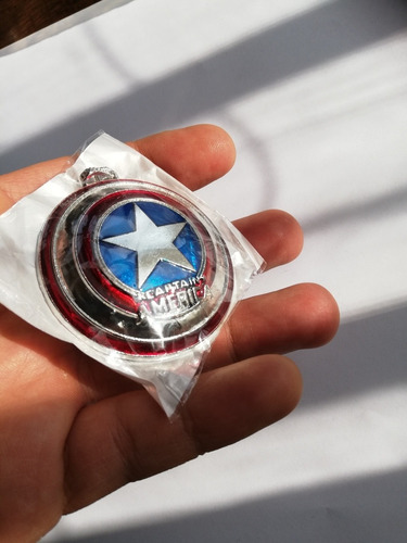 Llavero De Metal De Escudo De Capitán América 