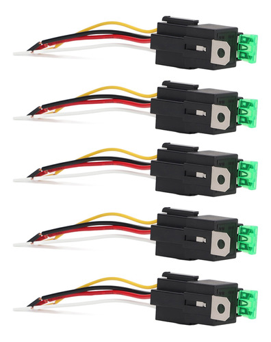 Relé Automotriz, 5 Unidades, 12 V, Dc, 30 A, 4 Pines, 4 Cabl