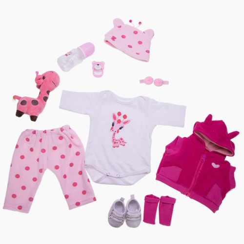 Imagem 3 de 7 de Boneca Bebe Reborn Silicone Girafinha Menina 48cm Realista