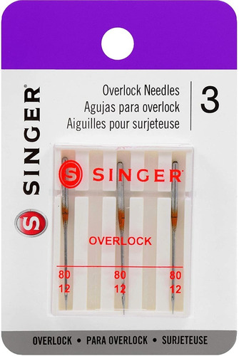 Agujas Singer® 2022 Para Máquina Overlock Pack 3 Unidades