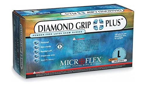 Microflex Dgp-350-l Diamond Grip Plus Dpg350 Guantes De Láte