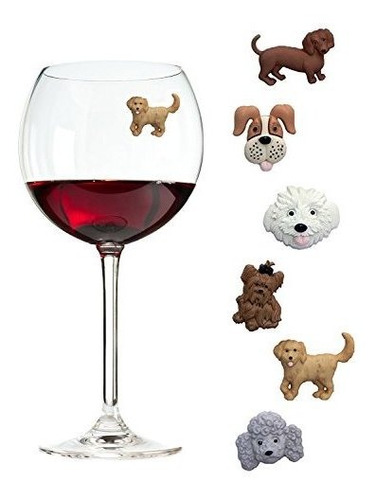 Simply Charmed Magnetic Dog Wine Charms O Glass Markers Para