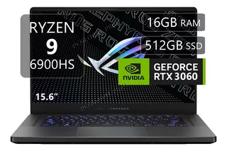 Rog Zephyrus G15, Ryzen 9-6900hs, 16gb, 512gb, Rtx3060 15.6p