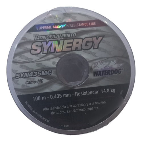 Tanza Nylon Waterdog Synergy 0.435mm 14,8kg Carretel 100 Mts