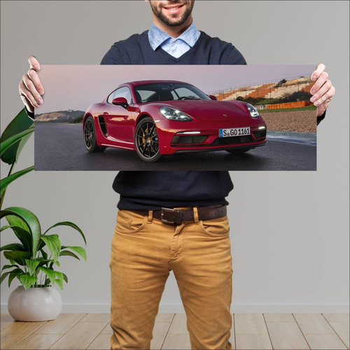 Cuadro 30x80cm Auto 2020 Porsche 718 Cayman Gts 330