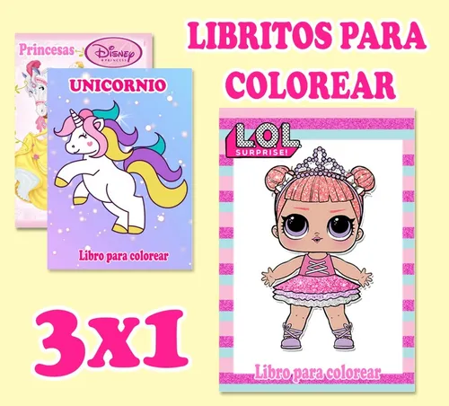 Kit Librito Para Pintar E Imprimir En Casa Lol 3x1