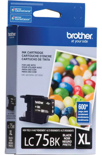 Cartucho Brother Lc 75 Xl Negro Lc75 Mfc J280