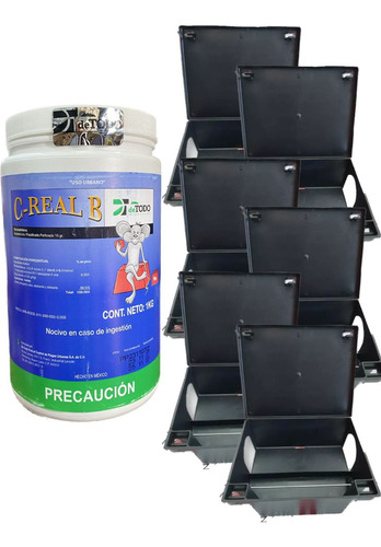 C-real B Parafinado Perforado 1kg Rodenticida +  6 Cebaderos