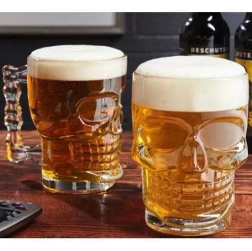 Jarra De Cerveza De Cristal Con Forma De Calavera Personaliz
