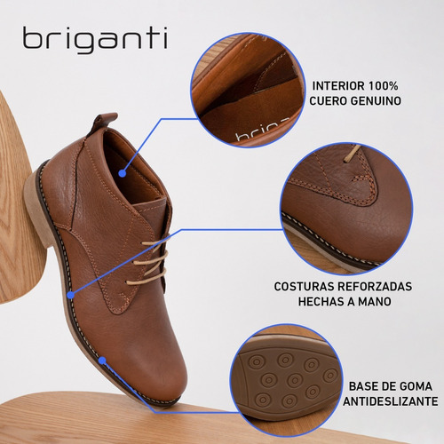 Imagen 8 de 10 de Bota Hombre Cuero Borcego Botita Briganti Zapato - Hcbo00902