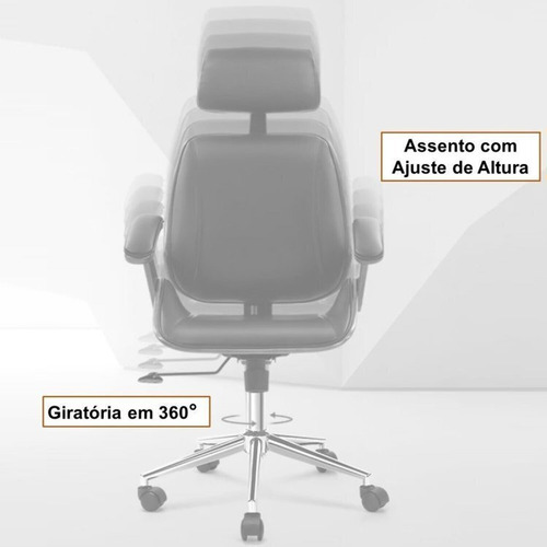 Kit 8 Cadeiras De Escritório Presidente Giratória Com