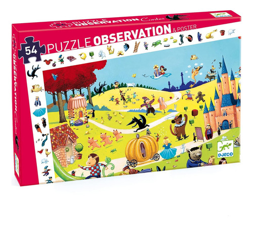 Puzzle De Observación Cuentos Infantiles Djeco 54 Piezas