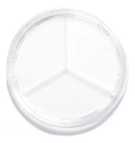 Caja Petri De Plástico Estéril 100x15mm 3 Divisiones 10 Pzs