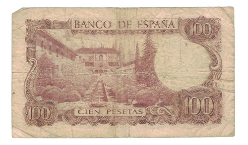 Billete España 100 Pesetas (1970) Manuel De Falla (Usado)