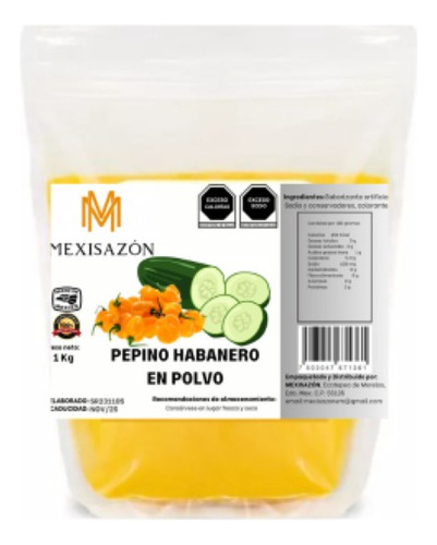 Sazonador Pepino Habanero En Polvo 1kg Para Botanas Premium