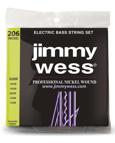 Jgo. De 6 Cuerdas Para Bajo Eléctrico Jimmy Wess Wnb206
