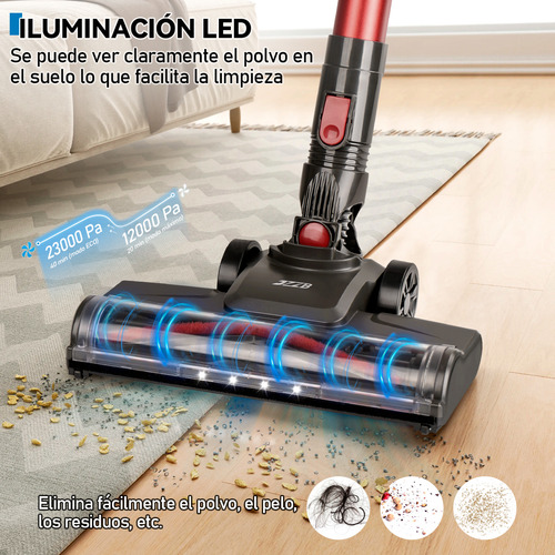 JZZB Aspiradora Inalámbrica 6 En 1 30 Kpa 200 W 2200 Mah 40 Minut