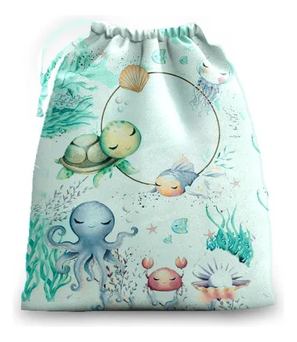 comprar 30 Sacolinhas Lembrancinhas  Fundo Do Mar Candy Verde