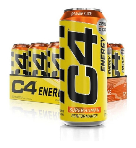 12 Un C4 Energy 16oz Sabor Orange Slice