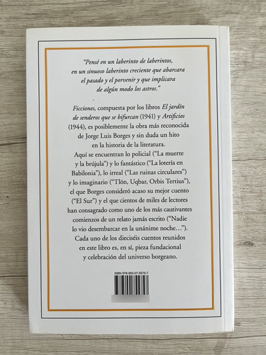 Ficciones, De Jorge Luis Borges. Editorial Sudamericana