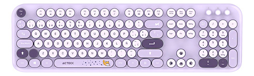 Kit Teclado Y Mouse Acteck Creator Mk485 Inalambrico Violeta Violeta Violeta