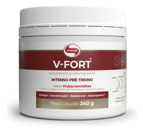 V-fort Pre Workout (240g) - Sabor: Frutas Vermelhas Frutas Vermelhas