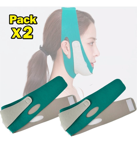 Pack X2 Faja Mentonera Papada Modelador Facial Mejillas