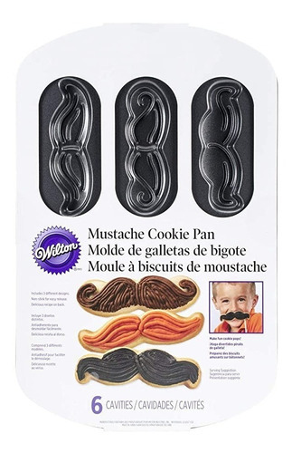 Molde Para Hornear Galletas Diseño Bigotes Wilton Color Plateado