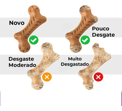 Osso Mordedor Brinquedo Interativo Bambu Resistente