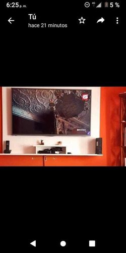 Imagen 2 de 4 de Panel Rack Flotante 120cm X 90cm Más Soporte Smart Tv Led
