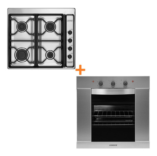 Combo Longvie - Horno Eléctrico + Anafe A Gas Inox. 