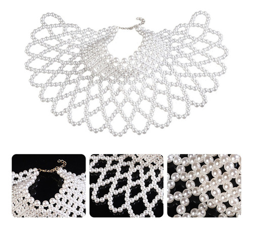 (w) Collares Tipo Chal De Perlas, Cadena Corporal, Cuello Co