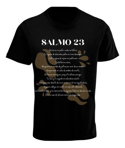 Playera Salmo 23 - Oraciones - Diseño Playera Negro