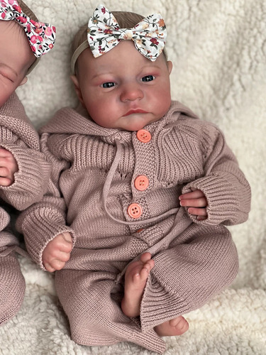 50cm Muñeca Niña Bebé Reborn Silicona, Ojos Abiertos